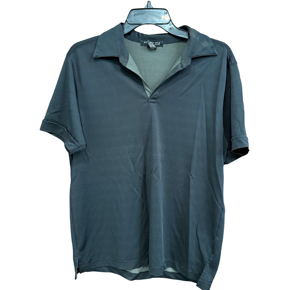 Kenneth‎ Cole New York Polo Shirt Men's M Black Short Sleeve Casual
